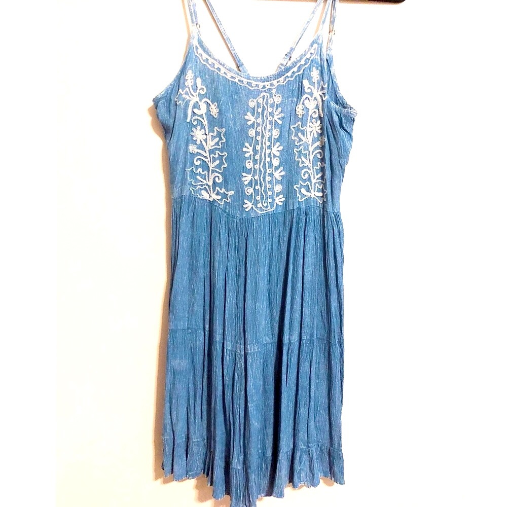 Embroidered “Jean” Dress